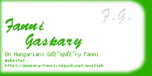 fanni gaspary business card